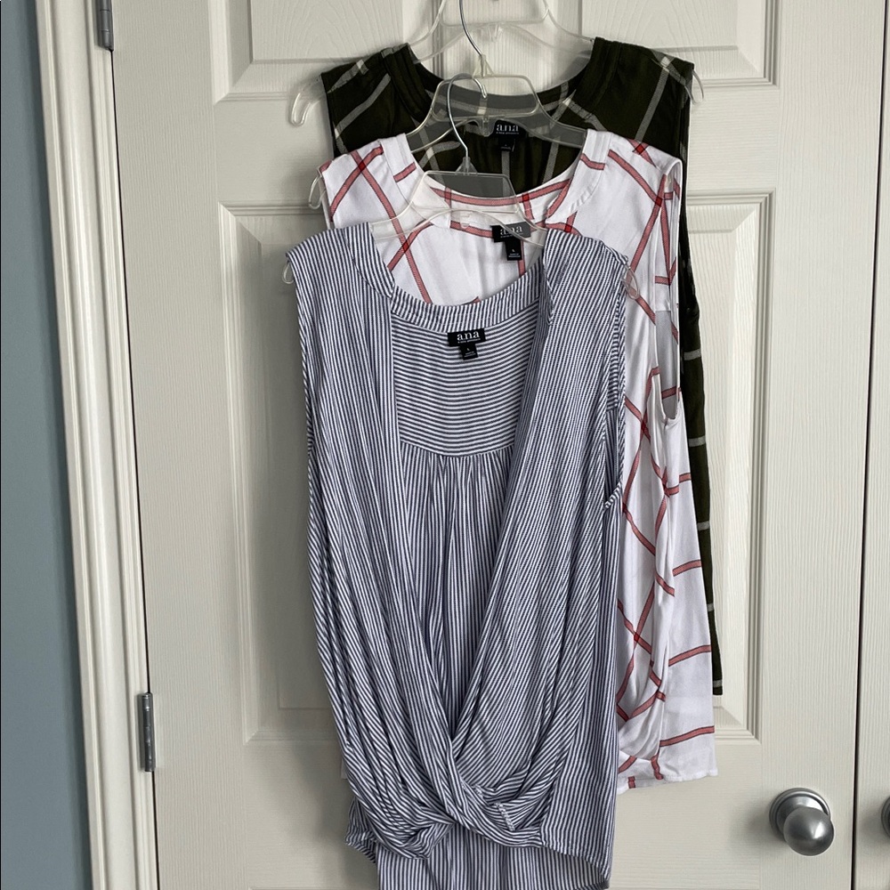 a.n.a Sleeveless Blouse Set - Green, White, and Blue